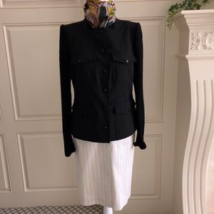 Worth Collection Ivory w/Black Pinstripe Pencil Skirt Size 10